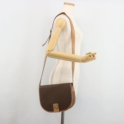 Celine Macadam Shoulder Bag PVC Leather, Brown, Canvas, Shoulder Bag