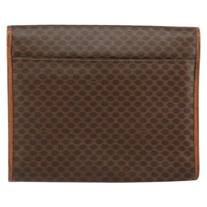Celine Macadam Pochette Canvas and Leather, BROWN, CANVAS, Clutche & pouche