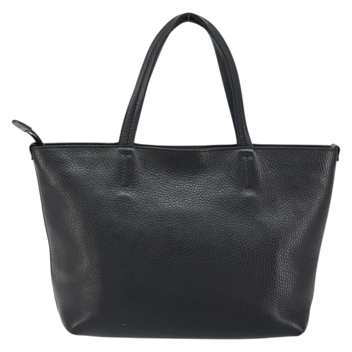 Salvatore Ferragamo Gancini Tote Leather, BLACK, LEATHER, Tote bag