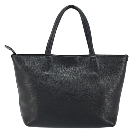 Salvatore Ferragamo Gancini Tote Leather, BLACK, LEATHER, Tote bag