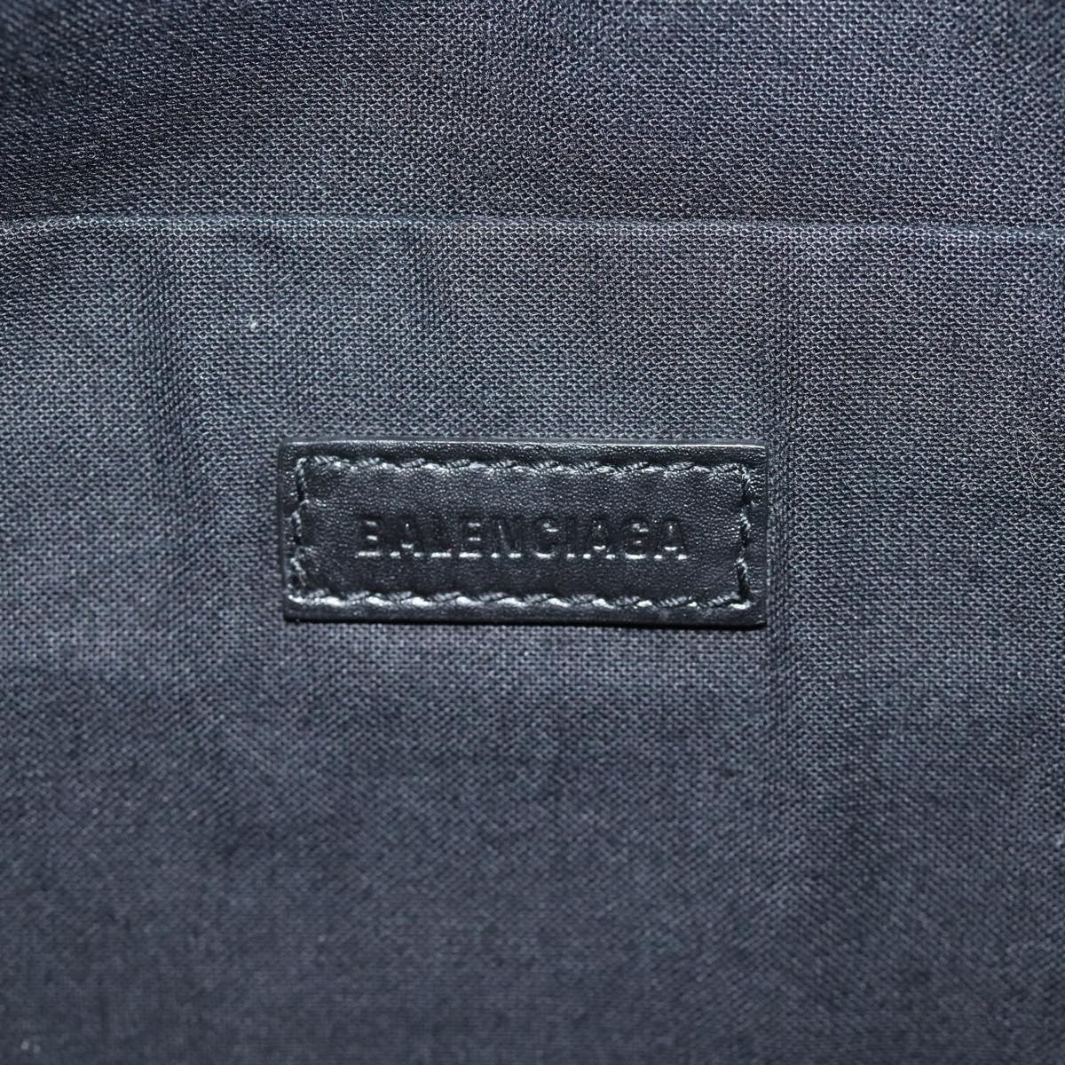 Balenciaga Navy Zip Pouch Canvas and Leather, BEIGE, CANVAS, Clutche & pouche