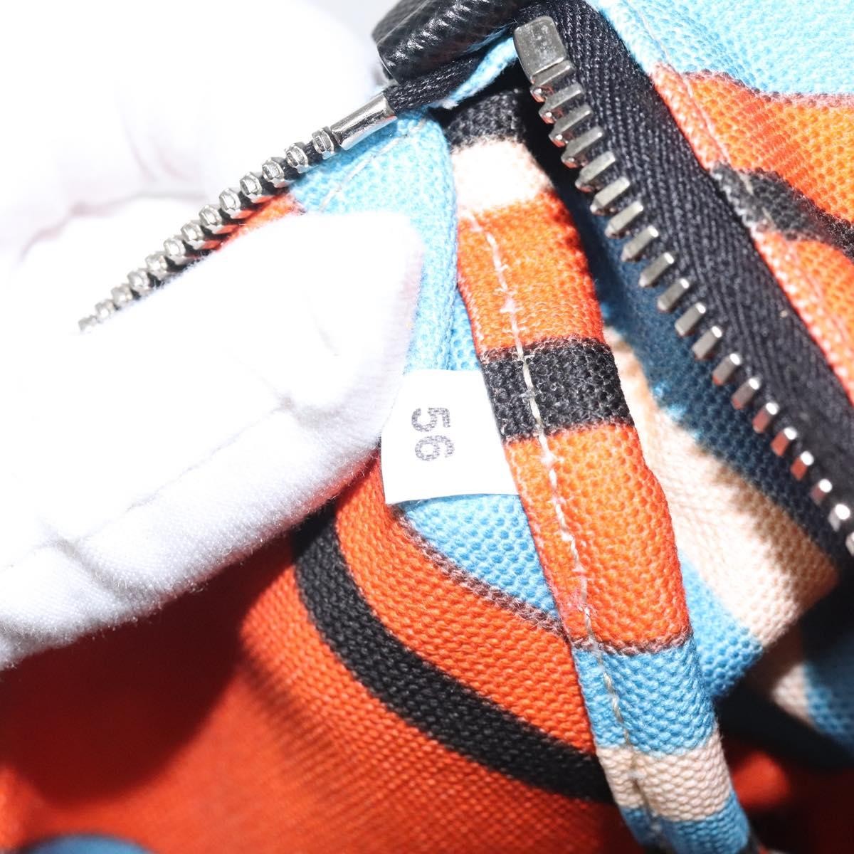 Prada Triangle Logo Wristlet Pouch Canvas, ORANGE, CANVAS, Clutche & pouche