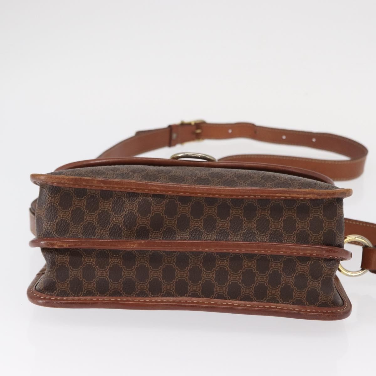 Celine Vintage Macadam Shoulder Bag Canvas, BROWN, CANVAS, Shoulder bag