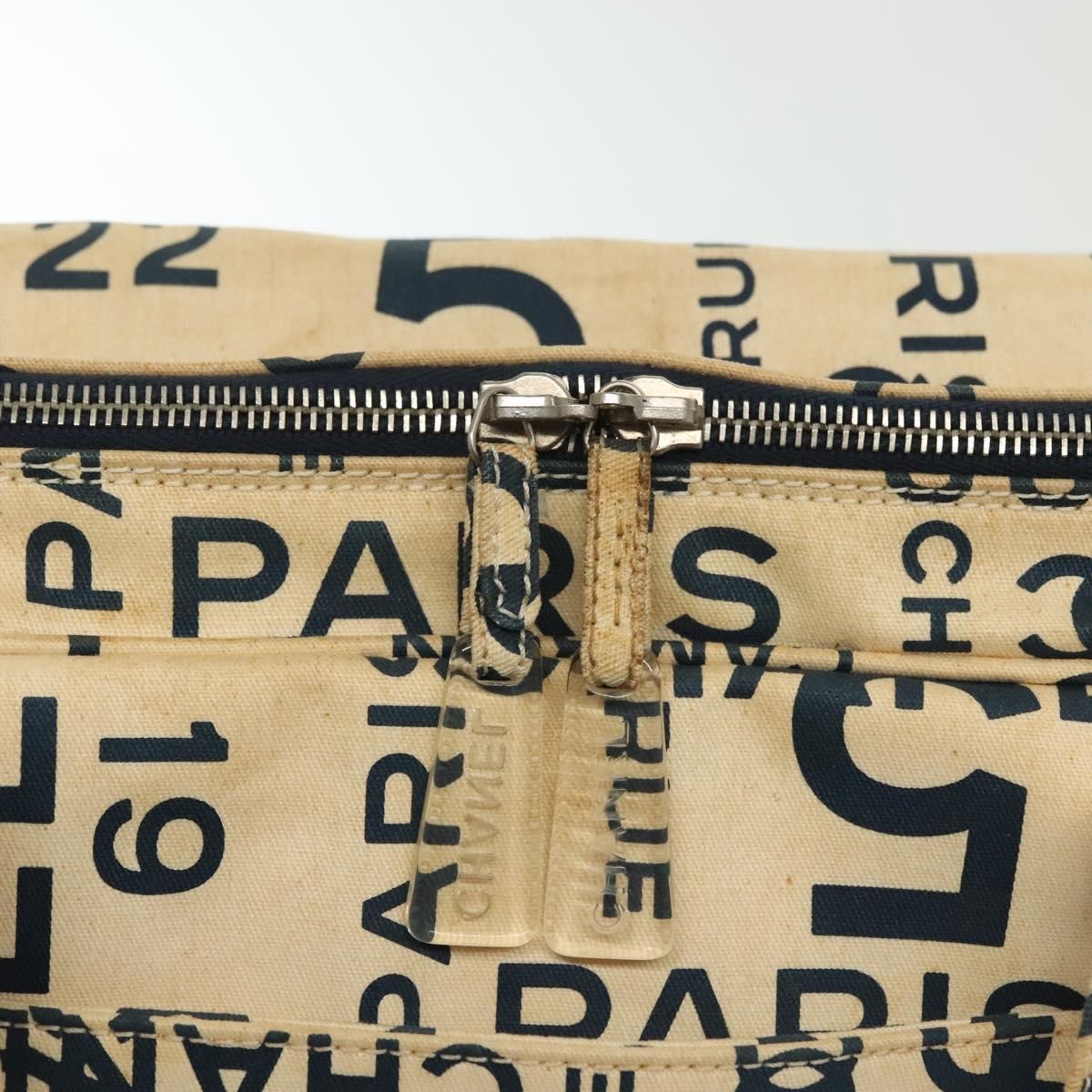 Chanel Cambon Canvas, WHITE, CANVAS, Handbag