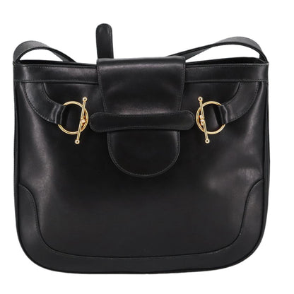 Gucci Vintage Shoulder Bag Leather, BLACK, LEATHER, Shoulder bag