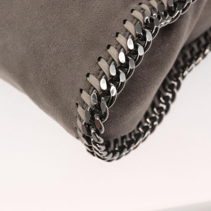 Stella McCartney Falabella Fold Over Crossbody Bag Suede, Gray, Synthetic, Shoulder Bag