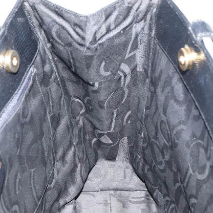 Salvatore Ferragamo Vintage Vara Bow Tote Lizard Embossed Leather, BLACK, LEATHER, Tote bag