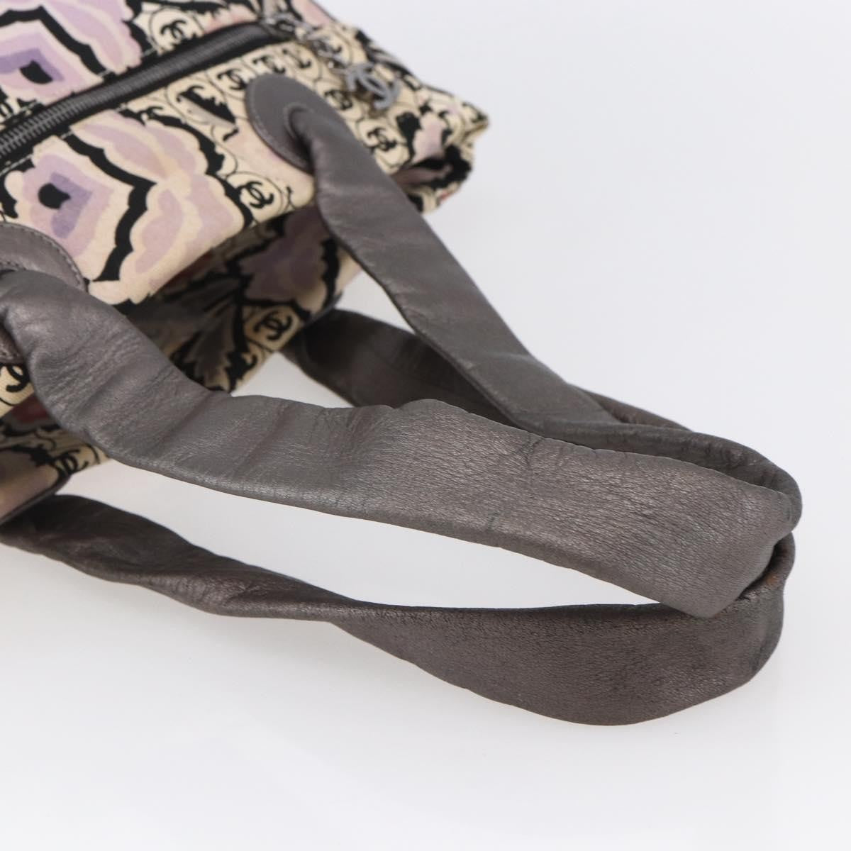 Chanel Vintage Floral Tote Canvas, BEIGE, CANVAS, Tote bag