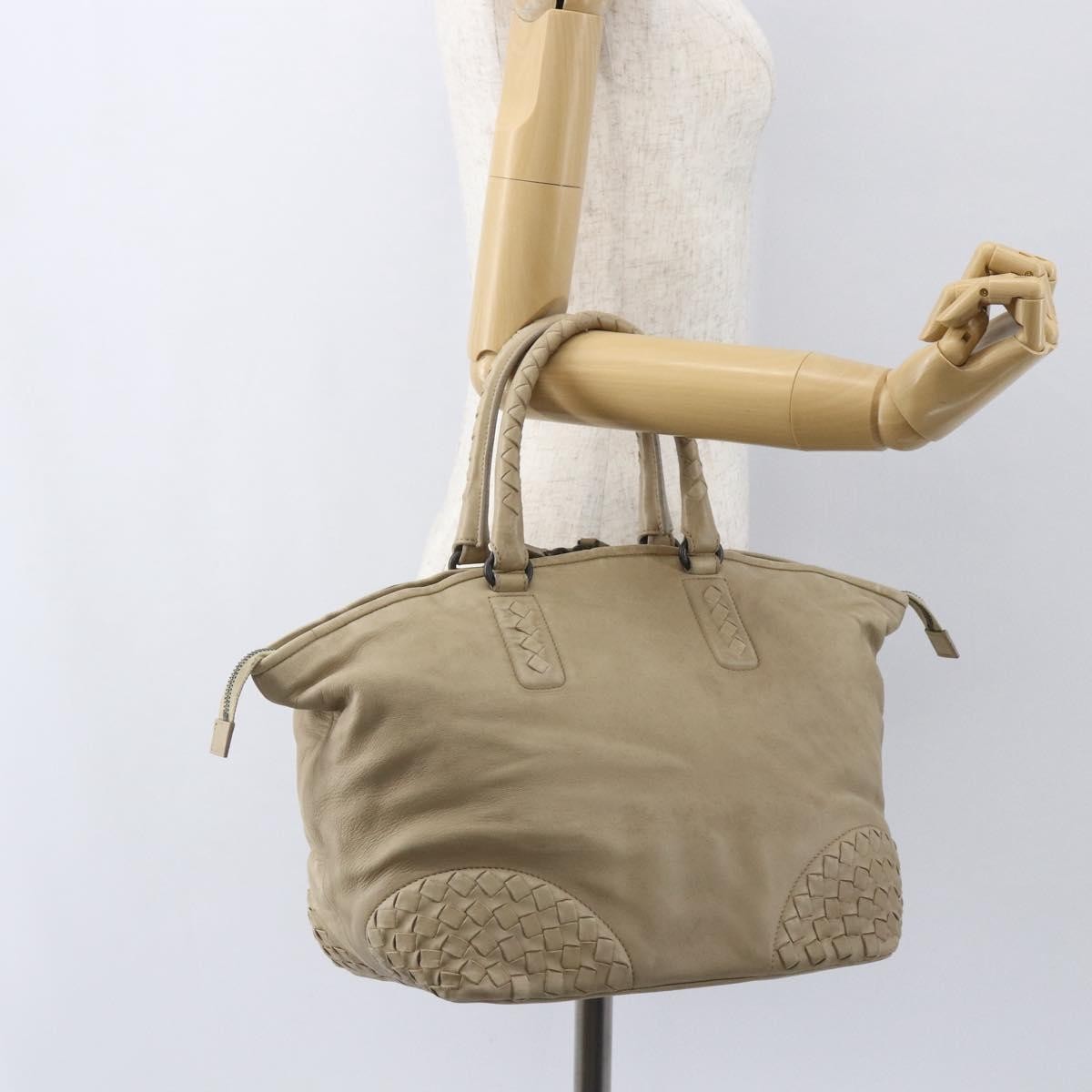 Bottega Veneta Intrecciato Handbag Leather, BEIGE, LEATHER, Handbag