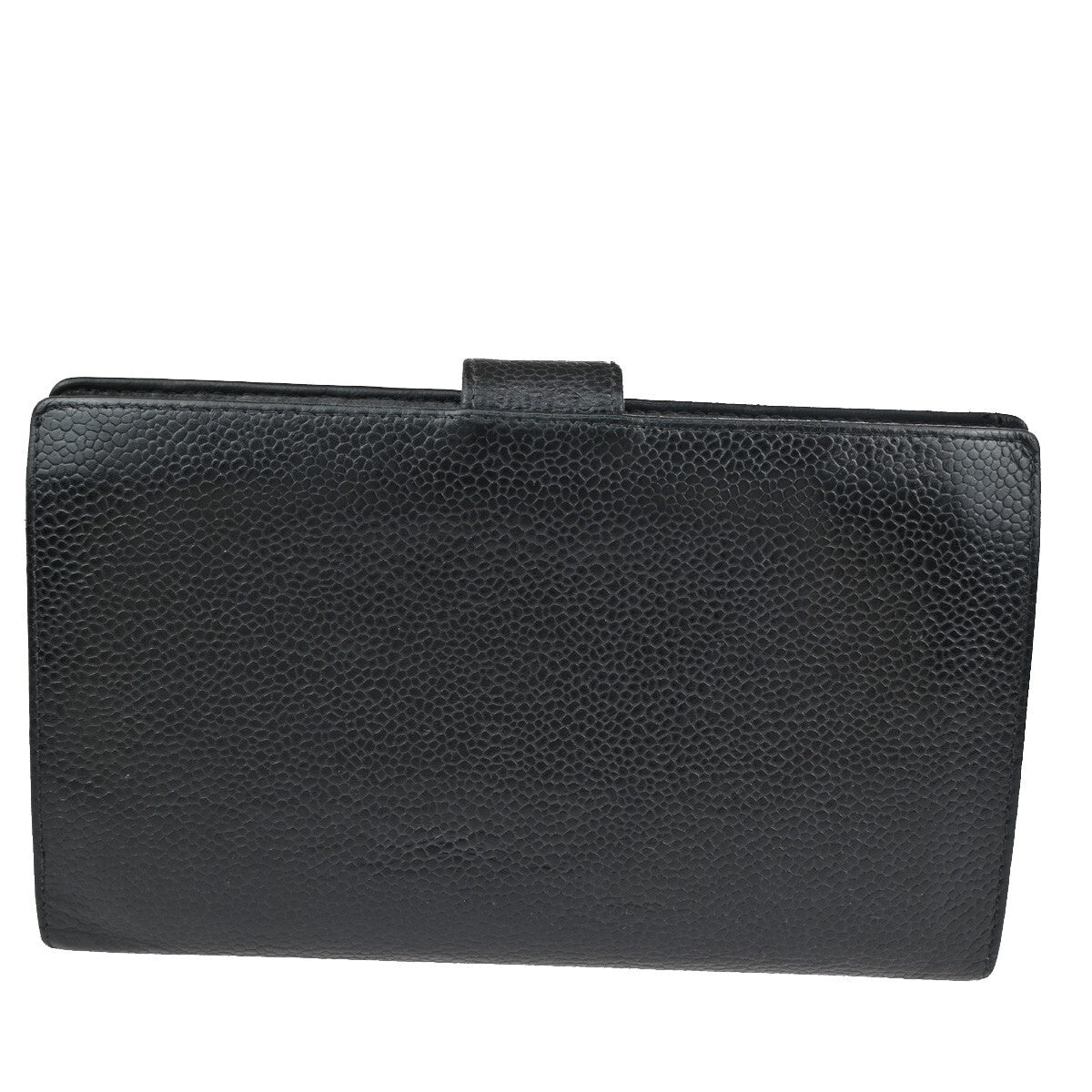Chanel CC Bifold Wallet Quilted Caviar, BLACK, LEATHER, Wallets