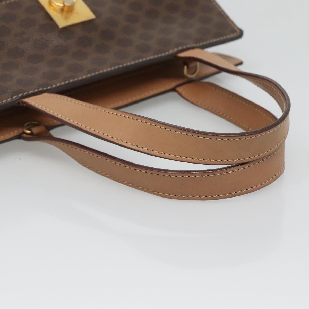 Celine Vintage Macadam Handbag Canvas and Leather, BROWN, CANVAS, Handbag