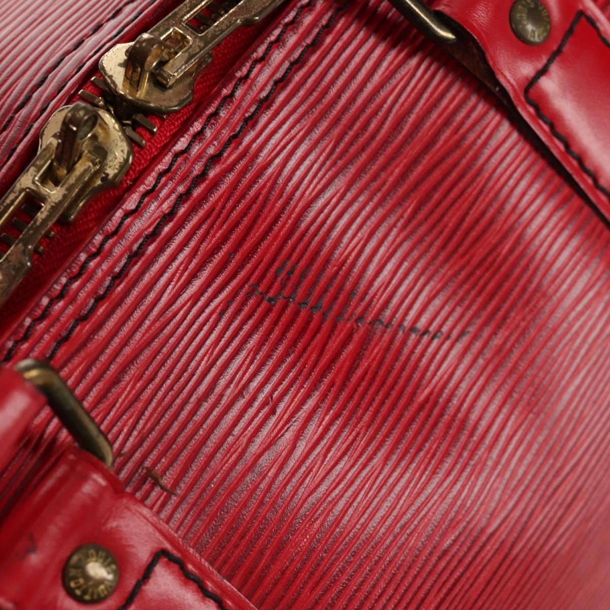 Louis Vuitton Keepall Bag Epi Leather, RED, LEATHER, Travel bag
