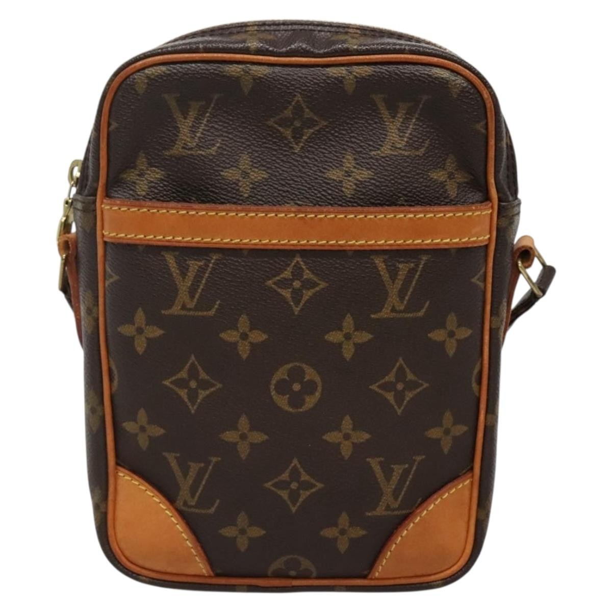 Louis Vuitton Danube 15 Crossbody Bag Monogram Canvas, BROWN, CANVAS, Crossbody bag