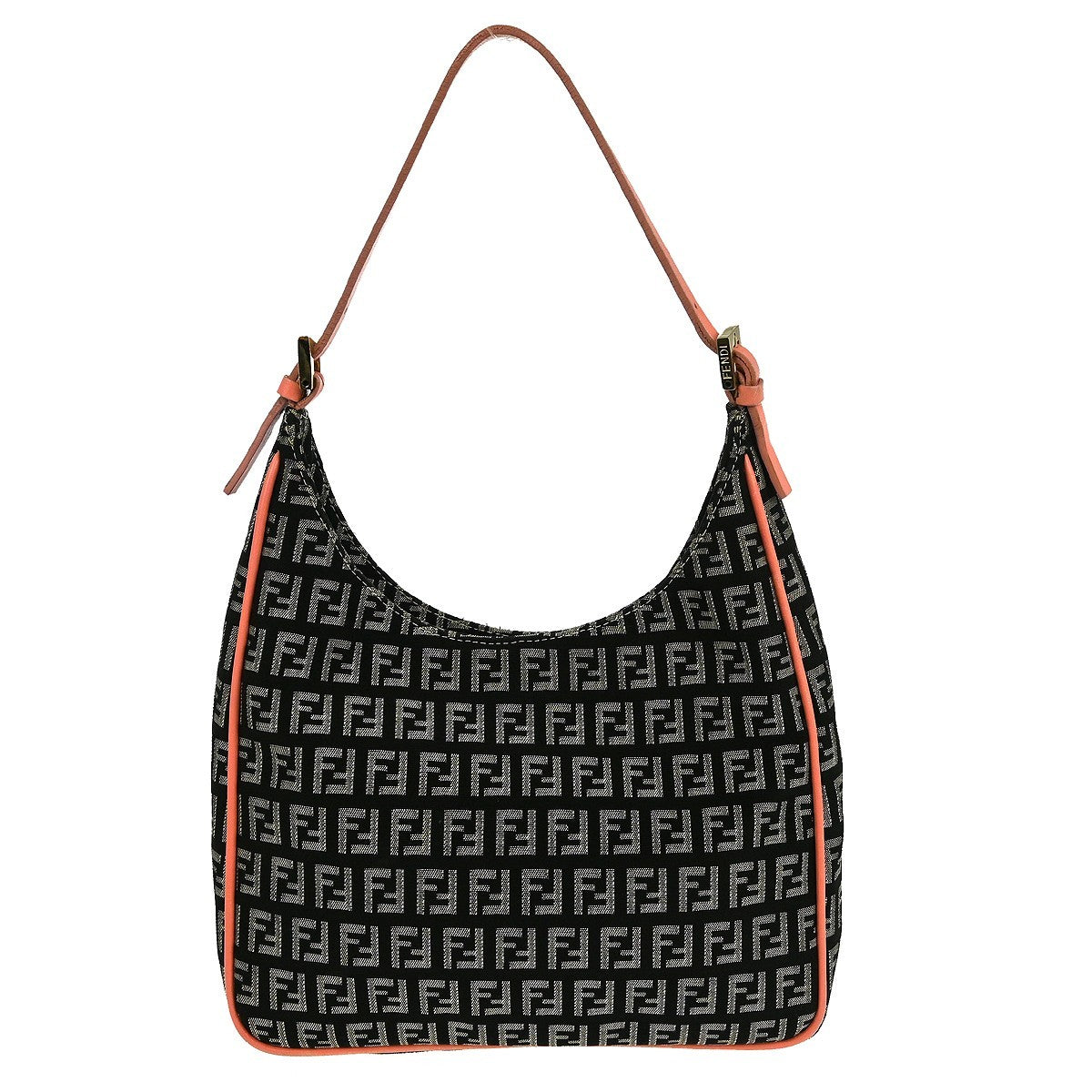 Fendi Zucchino Canvas, BLACK, CANVAS, Shoulder bag