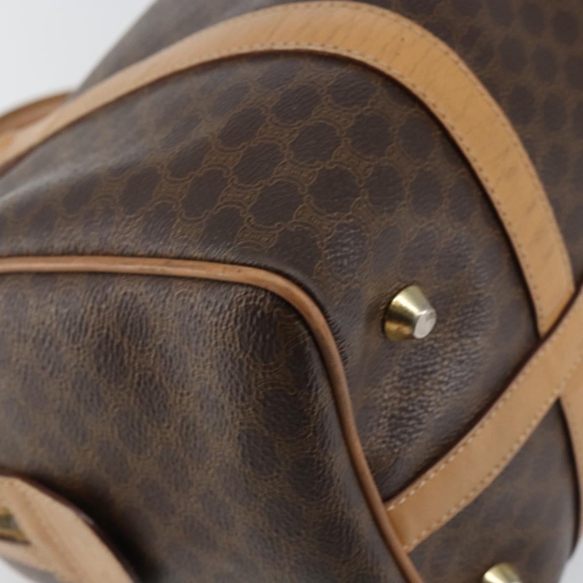 Celine Macadam Handbag Macadam with leather, BROWN, CANVAS, Handbag