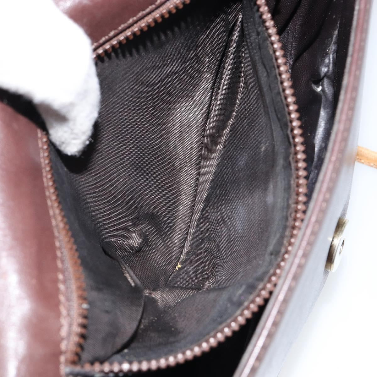 Celine Vintage Shoulder Bag Leather, BROWN, LEATHER, Shoulder bag