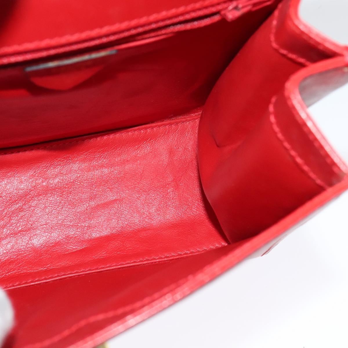 Celine Vintage Logo Top Handle Bag Leather, RED, LEATHER, Handbag