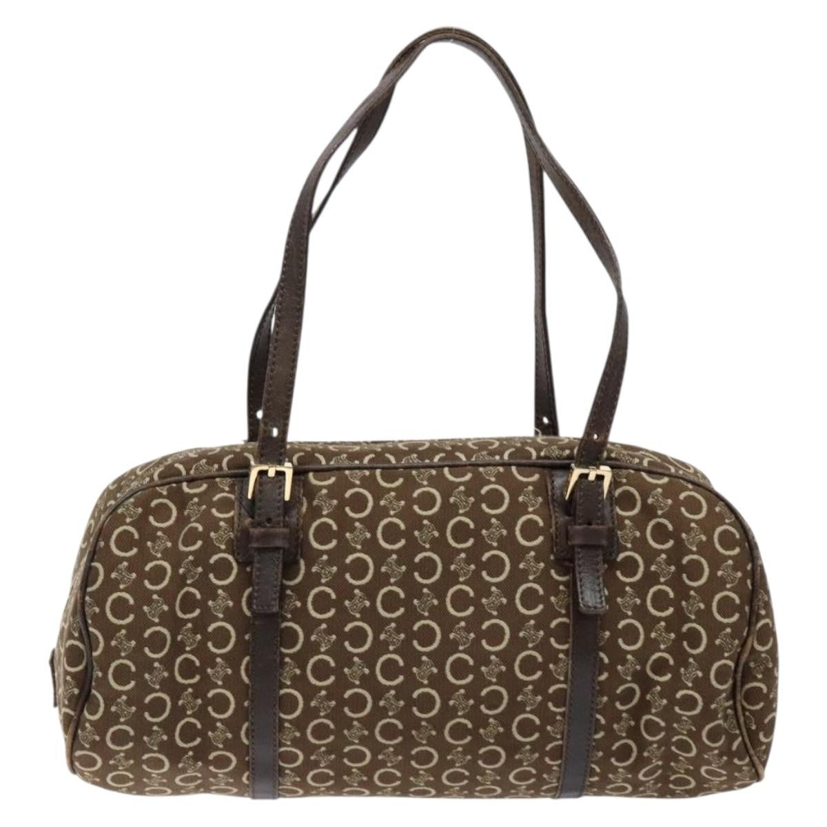 Celine Vintage Macadam Handbag Macadam, BROWN, CANVAS, Handbag