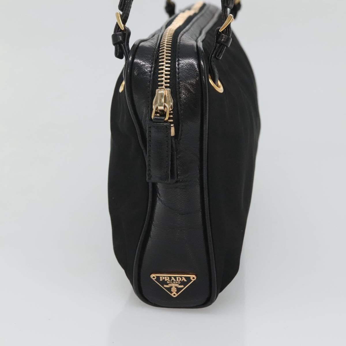 Prada SHOULDER BAG NYLON BLACK GOLD, Black, Nylon, Shoulder Bag