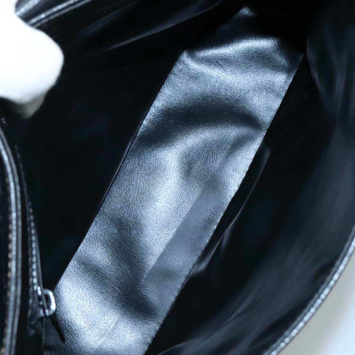 Celine Circle logo Leather, BLACK, LEATHER, Shoulder bag