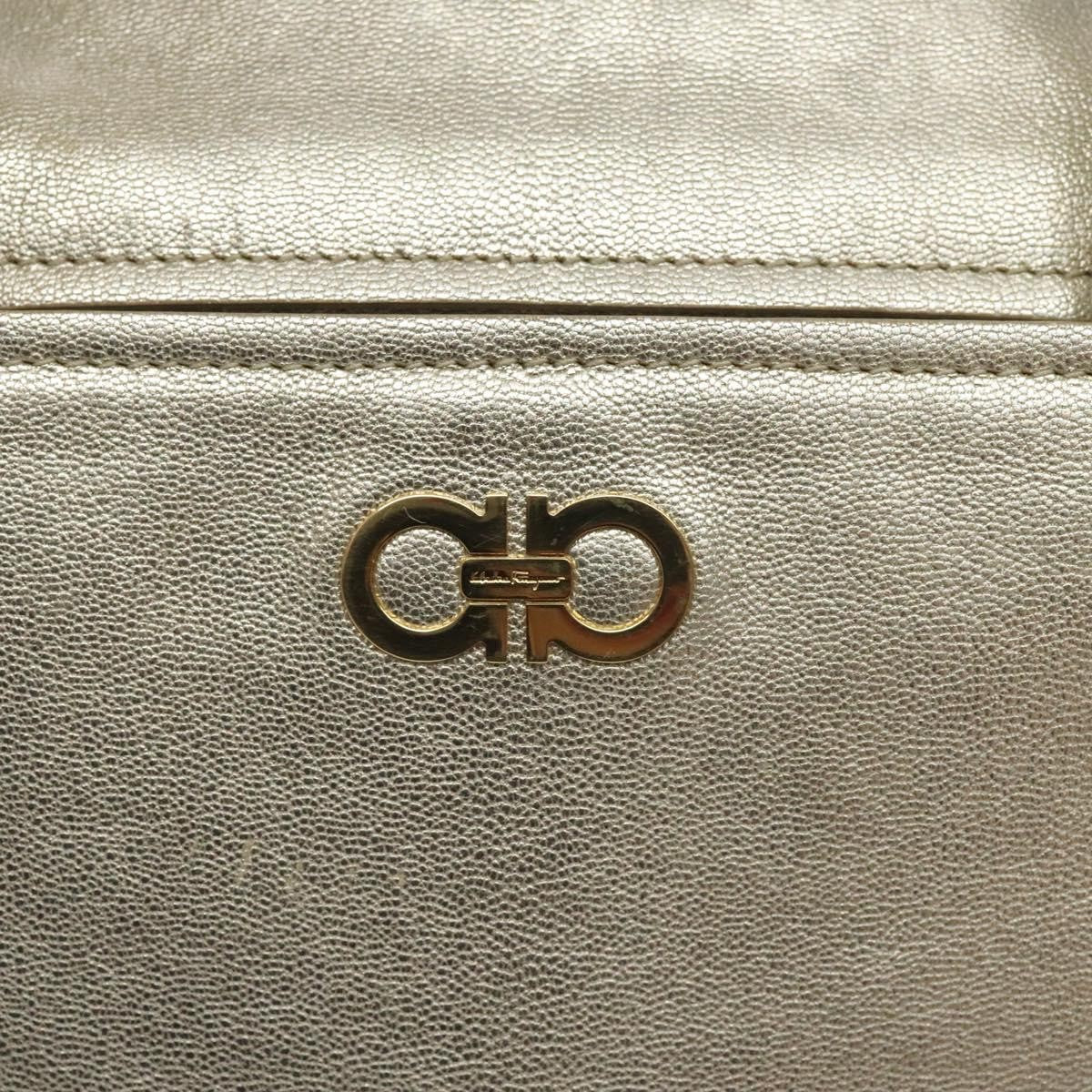 Salvatore Ferragamo Vintage Zip Tote Leather, GOLD, LEATHER, Tote bag