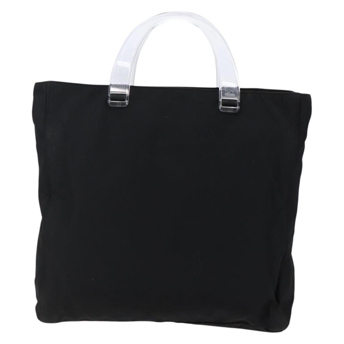 Prada Resin Handle Tote Tessuto, BLACK, NYLON, Tote bag