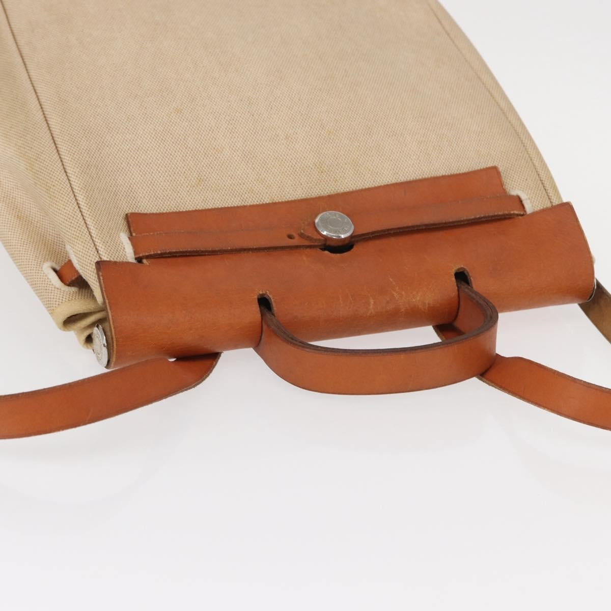 Hermes Herbag A Dos Backpack Toile, BEIGE, CANVAS, Backpack