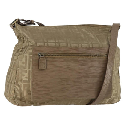 Fendi Logo Zucca Shoulder Bag Zucca, BEIGE, NYLON, Shoulder bag