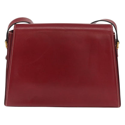 Christian Dior Vintage CD Logo Shoulder Bag Leather, RED, LEATHER, Shoulder bag