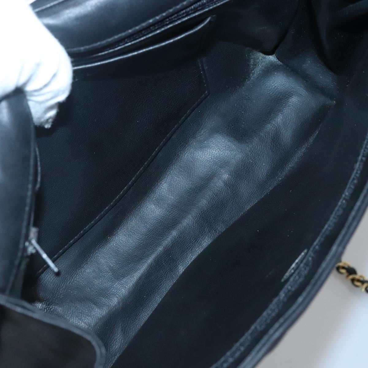 Chanel Vintage Full Flap Bag Quilted Lambskin, BLACK, LEATHER, Handbag