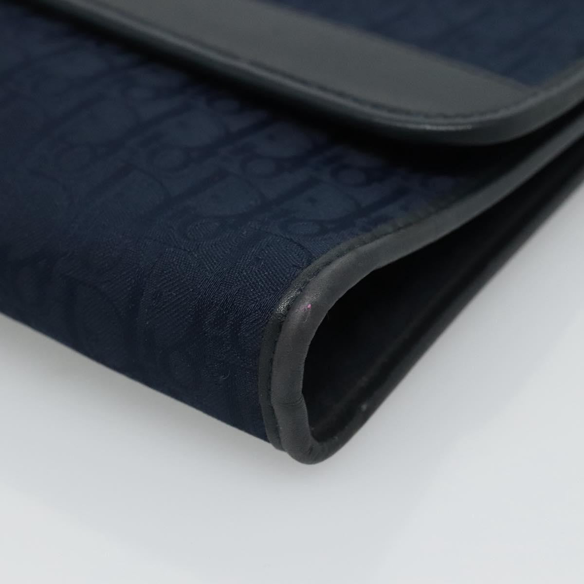 Christian Dior Vintage Trotter Shoulder Bag Canvas, NAVY, CANVAS, Shoulder bag