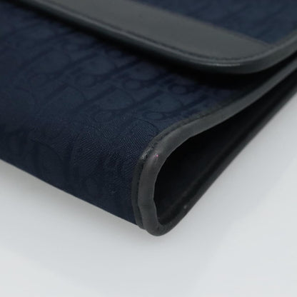 Christian Dior Vintage Trotter Shoulder Bag Canvas, NAVY, CANVAS, Shoulder bag