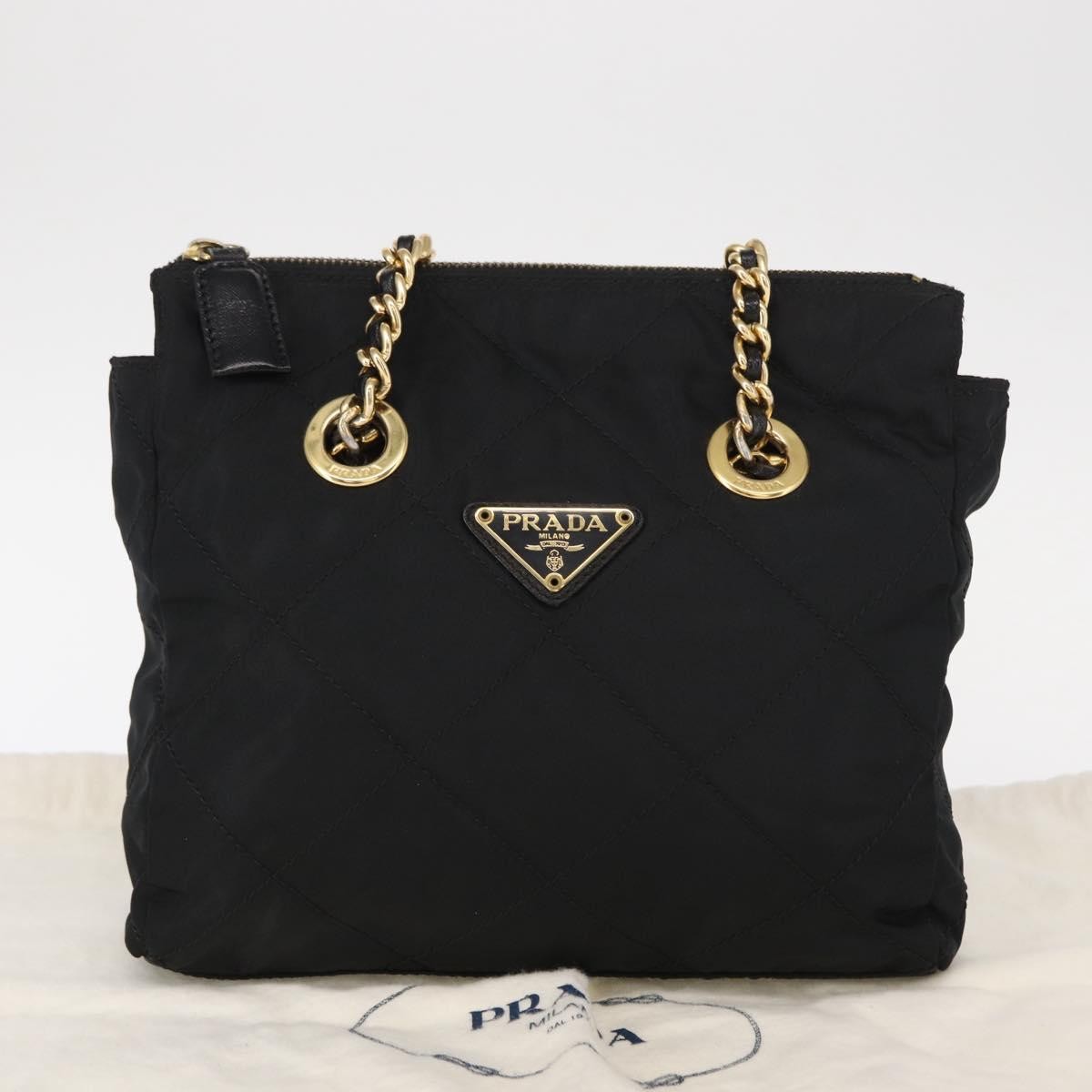Prada Re-Edition 1995 Chain Tote Quilted Re-Nylon, BLACK, NYLON, Shoulder bag