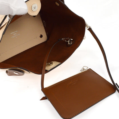 Louis Vuitton Hina Handbag Mahina Leather, BEIGE, LEATHER, Tote bag