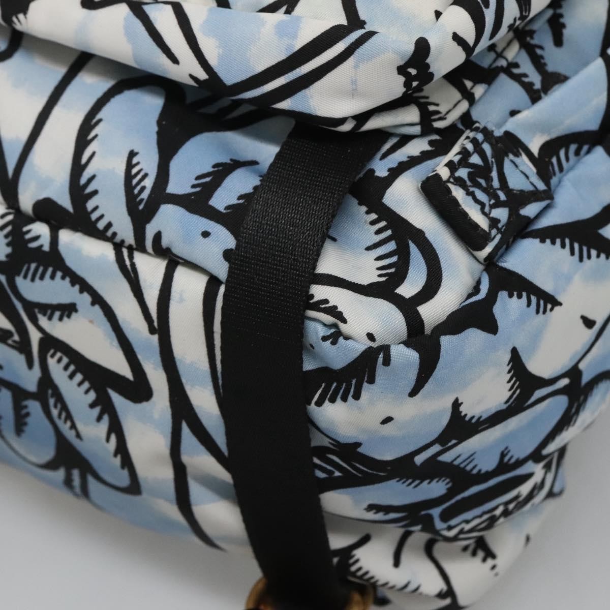 Fendi Baguette Backpack Printed Nylon, BLUE, NYLON, Backpack