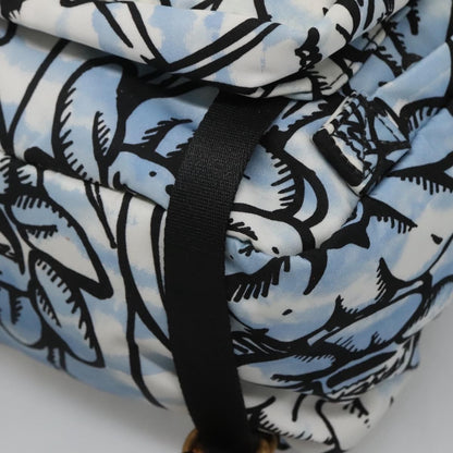 Fendi Baguette Backpack Printed Nylon, BLUE, NYLON, Backpack