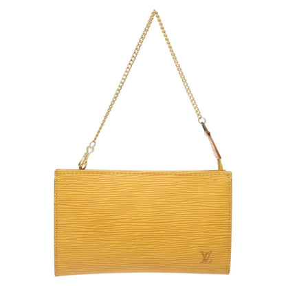 Louis Vuitton Pochette Accessoires Epi Leather, YELLOW, LEATHER, Clutche & pouche