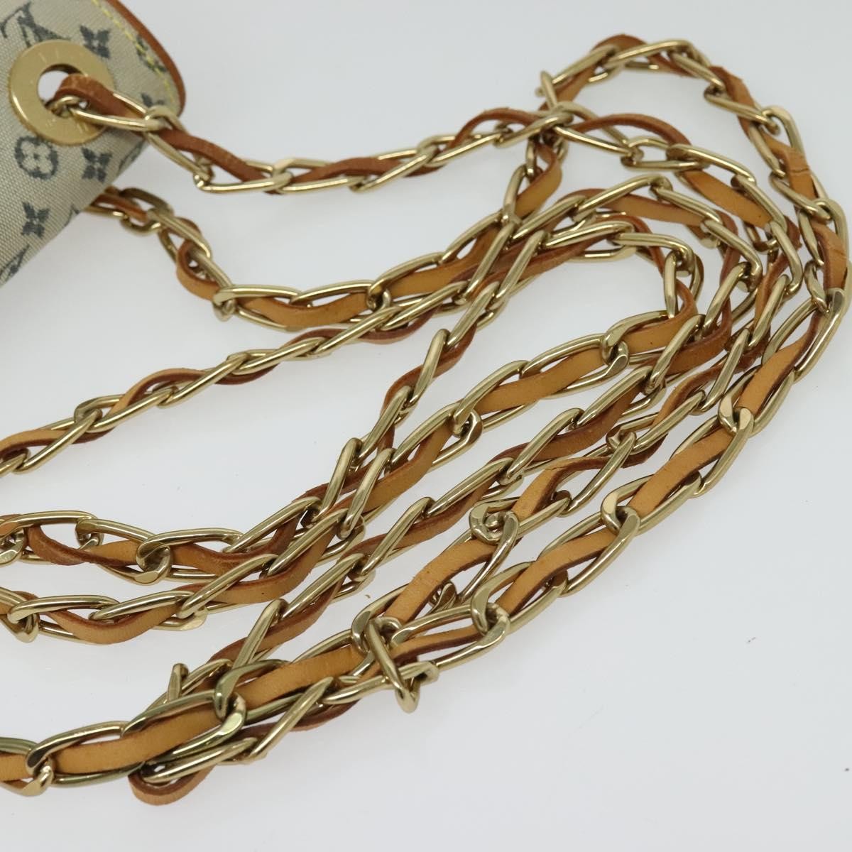 Louis Vuitton Camille Messenger Bag Mini Lin, BLUE, CANVAS, Crossbody bag