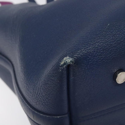 Christian Dior Blossom Handbag Leather, BLUE, LEATHER, Tote bag