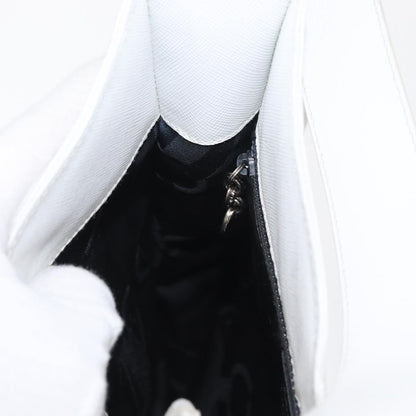 Salvatore Ferragamo Gancini Shoulder Bag Leather, WHITE, LEATHER, Shoulder bag