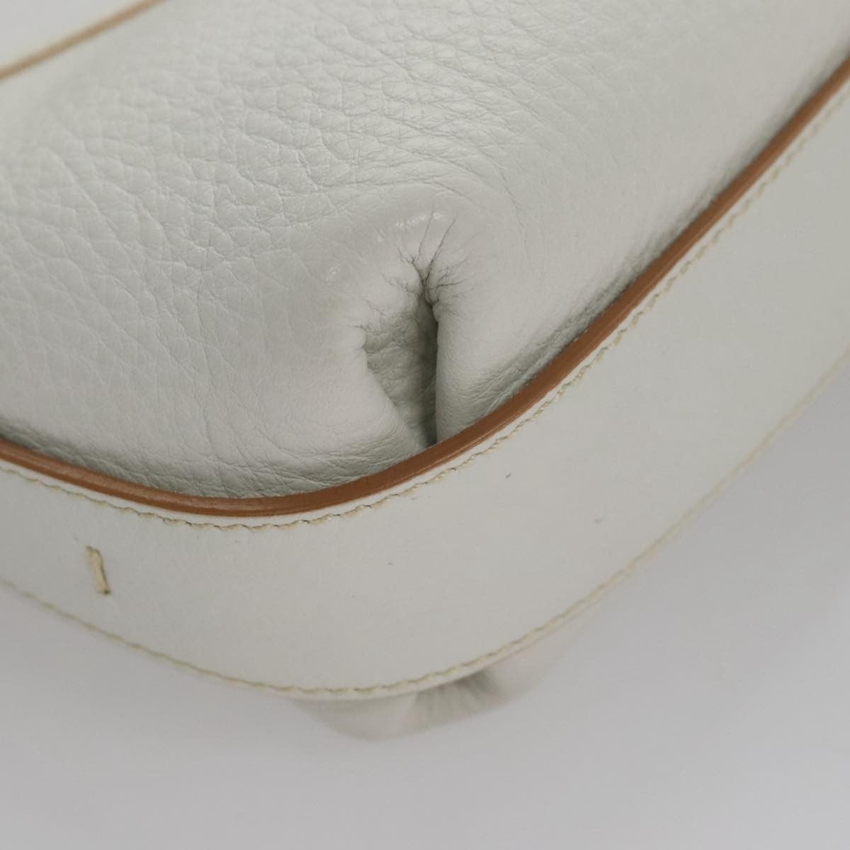 Salvatore Ferragamo Gancini Shoulder Bag Leather, WHITE, LEATHER, Shoulder bag