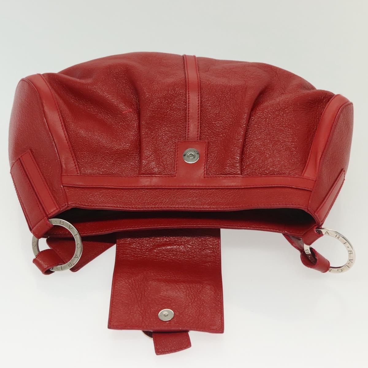 Bvlgari Chandra Top Handle Bag Leather, RED, LEATHER, Shoulder bag