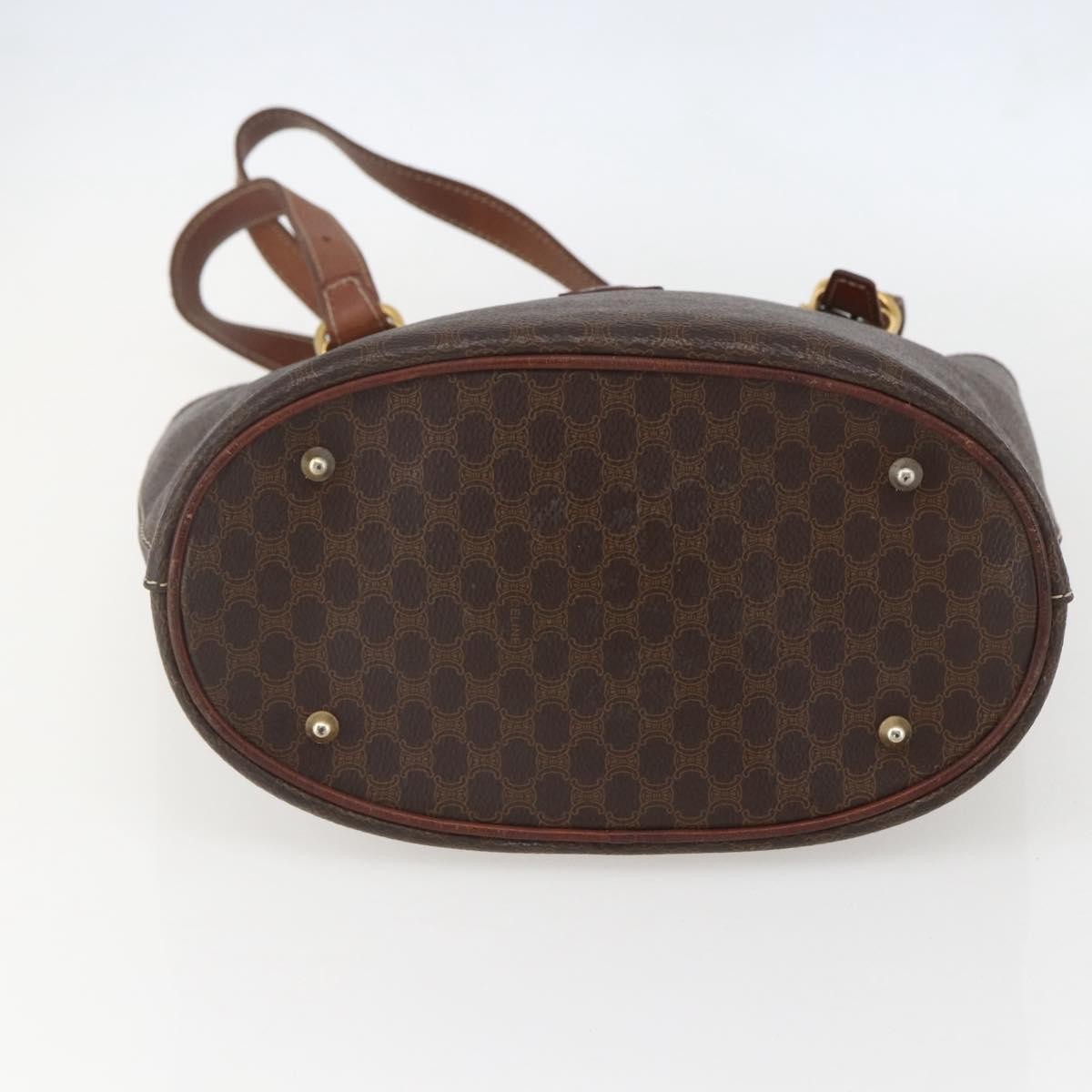 Celine Vintage Macadam Tote bag Canvas, BROWN, PVC, Tote bag