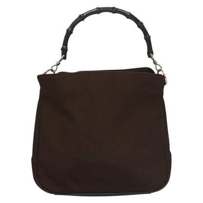 Gucci Vintage Bamboo Handle Tote Nylon, BROWN, NYLON, Tote bag