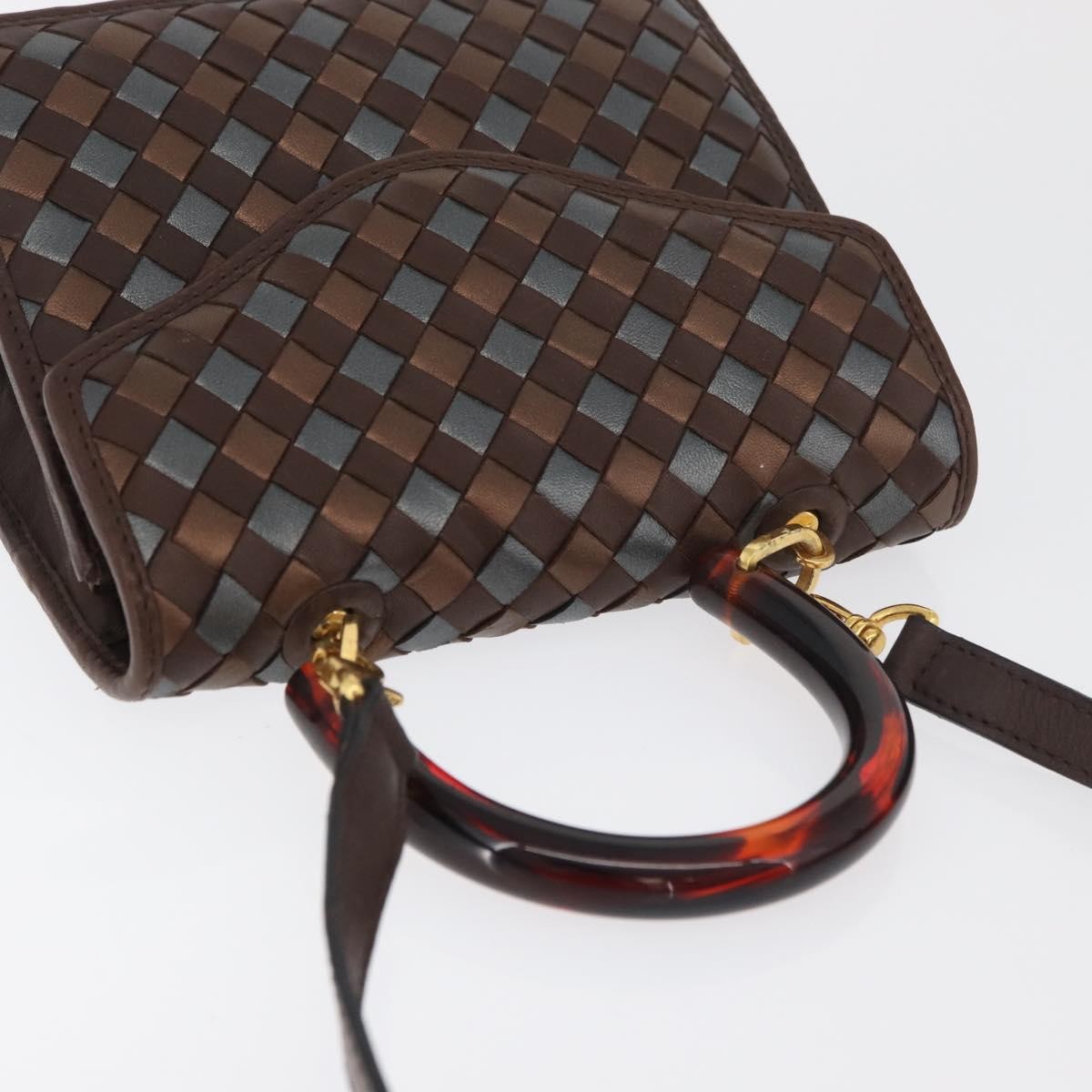 Bottega Veneta Intrecciato Handbag Leather, Brown, Leather, Handbag