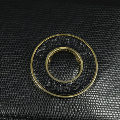 Celine Circle Logo Handbag Leather, BLACK, LEATHER, Handbag