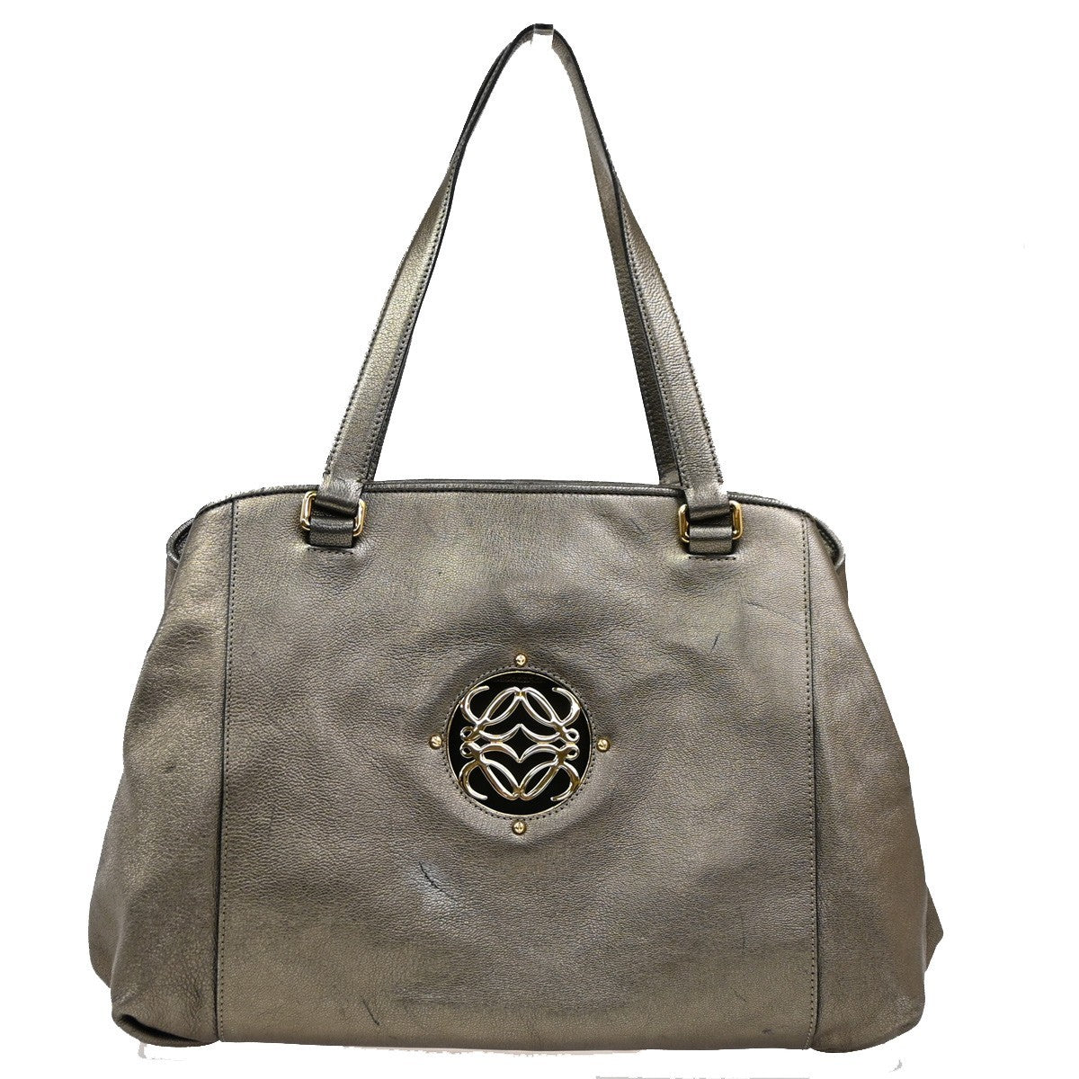 Loewe Anagram Tote Leather, GOLD, LEATHER, Tote bag