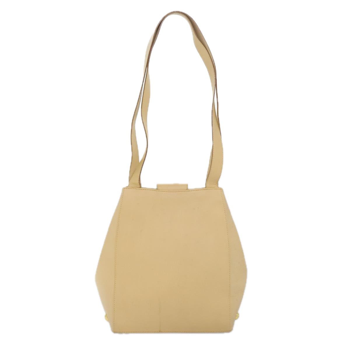 Salvatore Ferragamo Vintage Shoulder Bag Leather, BEIGE, LEATHER, Shoulder bag