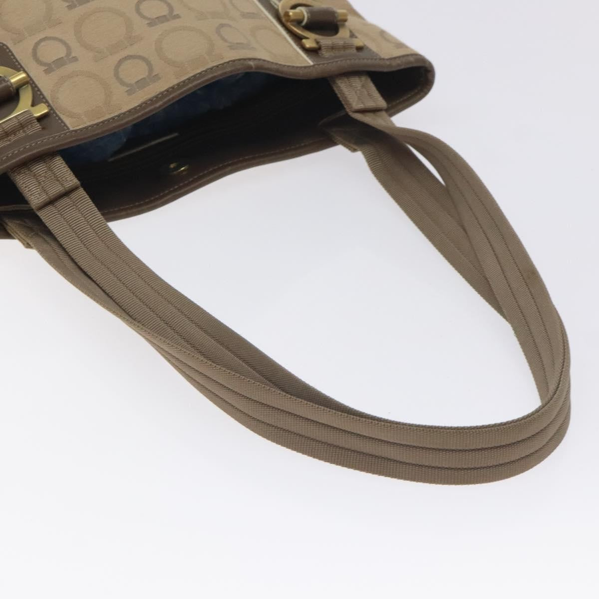 Salvatore Ferragamo Gancini Tote Gancini Canvas, BEIGE, CANVAS, Tote bag