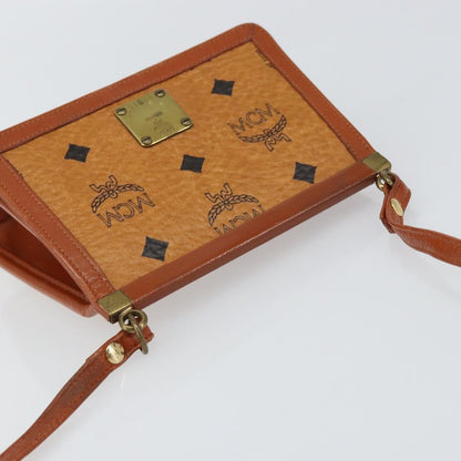 MCM Visetos Shoulder bag Canvas and Leather, BROWN, CANVAS, Shoulder bag